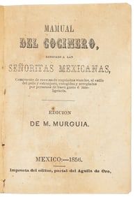 Scarce near-miniature Mexican cook book 1856