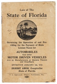 Auto laws in Florida 1918