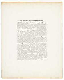 Miner's Ten Commandments piracy or proof lettersheet