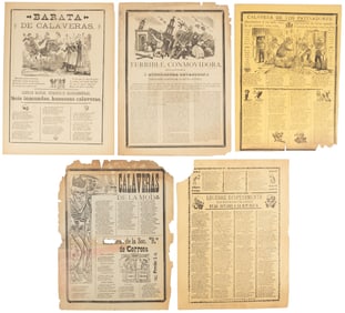 5 broadsides by Jose Guadalupe Posada