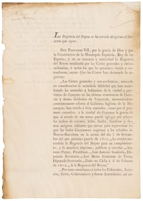 Venezuelans rewarded for loyalty to Spain 1812