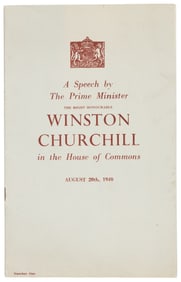 Churchill's Never in the field of human conflict..." speech"
