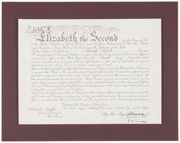 **WITHDRAWN**Document signed by Elizabeth the Second