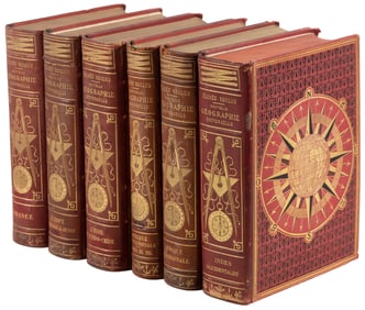 Six volumes of Reclus' GÃ©ographie Universelle