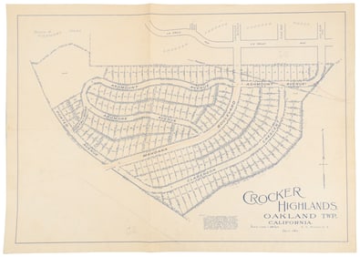 Cadastral map of Crocker Highlands, Oakland 1911