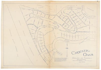 Large scale map of Crocker Oaks, Oakland, CA 1913