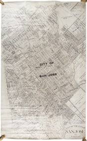 Large MS. cadastral map of San Jose 1917