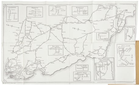 Early California driving mileage maps