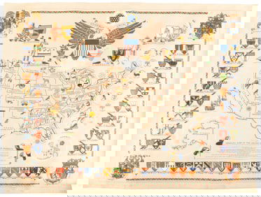 Heraldic pictorial map of United States