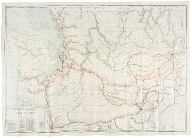 1910 Railroad map of Washington State