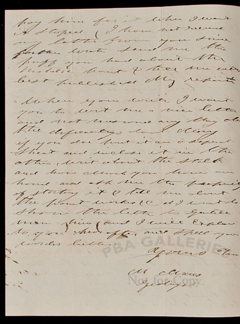 ALs about 1851 VA negro rebellion: Title: Autograph Letter Signed - 1851 Virginia Negro Rebellion and Duel over Slavery Author: Maris, M. "Geologist" Description: 2 pp. + stampless address leaf. To David D. Mans, Franklin Furnace, Danv