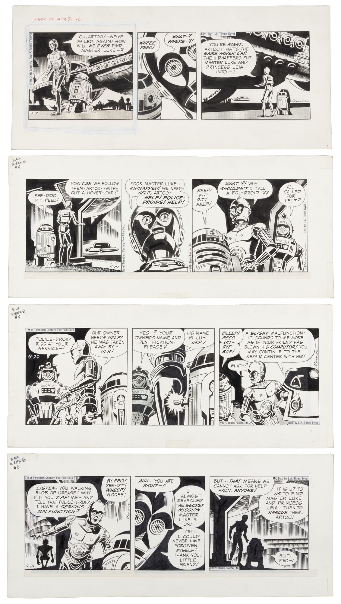 4 Star Wars story boards (1 of 5)