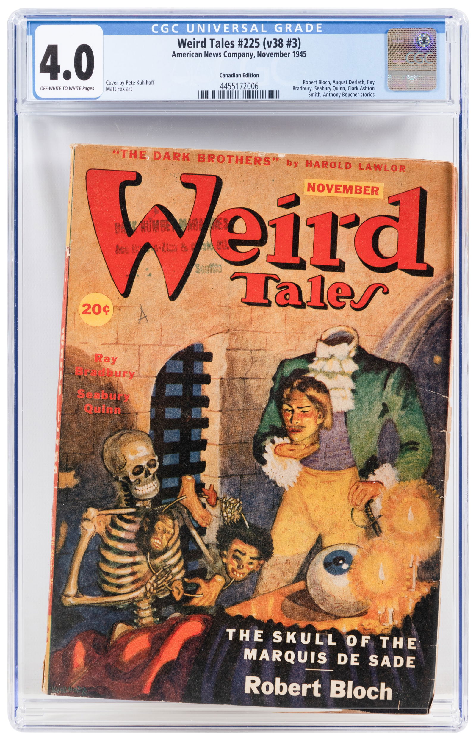 WEIRD TALES #225 * CGC 4.0 * Canadian (1 of 2)