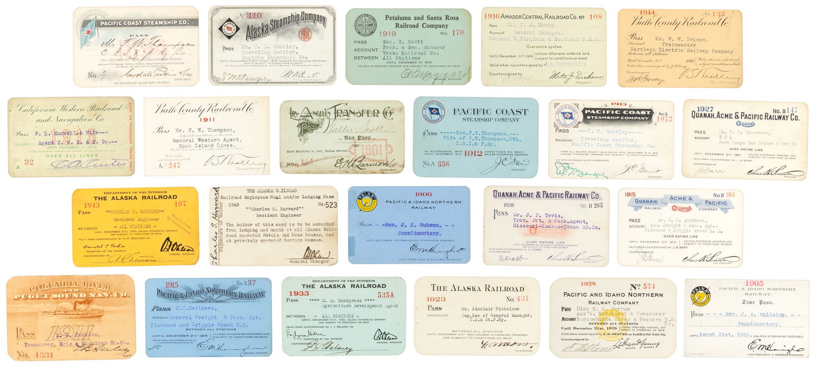 Railroad & Steamer passes from Cal. & Northwest (1 of 3)