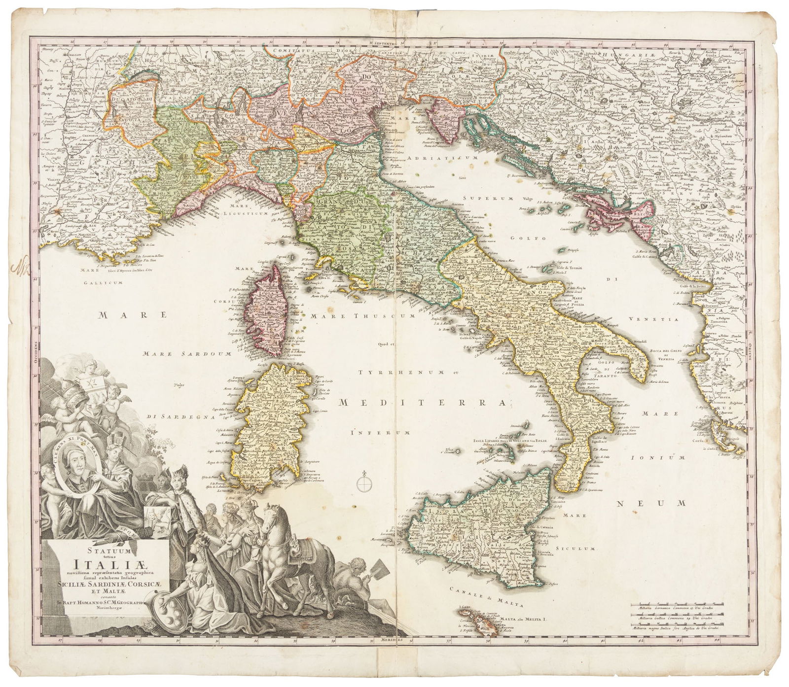 Homann map of Italy c.1730 (1 of 1)