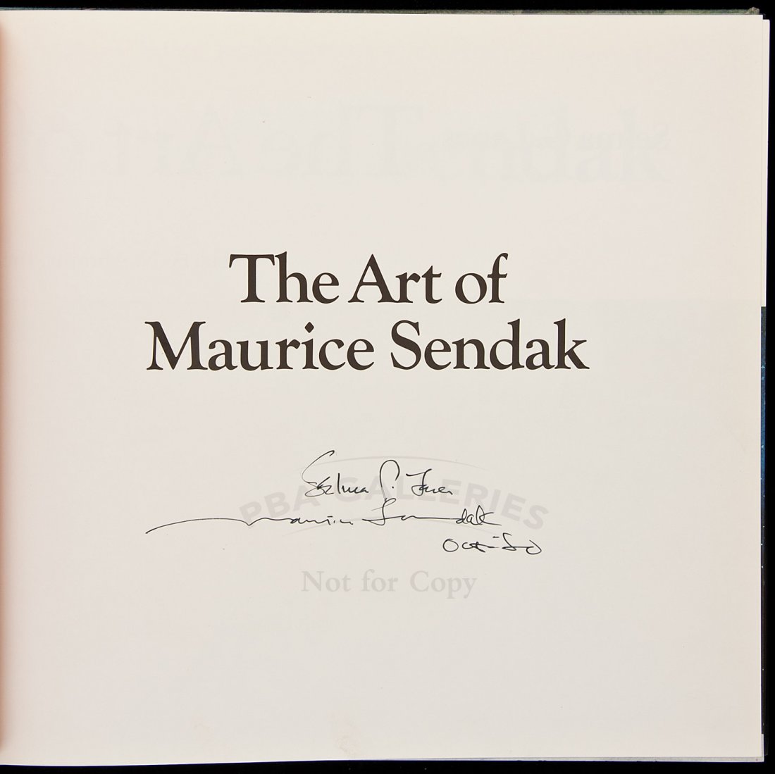 Art of Maurice Sendak signed: Title: The Art of Maurice Sendak Author: Lanes, Selma G Description: Fully illustrated, including some fold-outs, a moveable. Oblong, 10½x11¼, color pictorial cloth; printed acetate jacket. First Ed