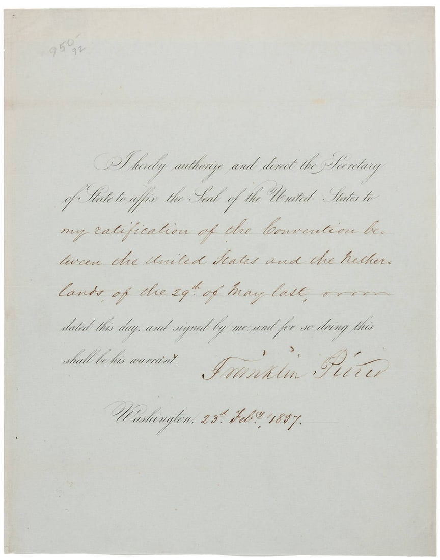 Document signed by President Franklin Pierce (1 of 1)