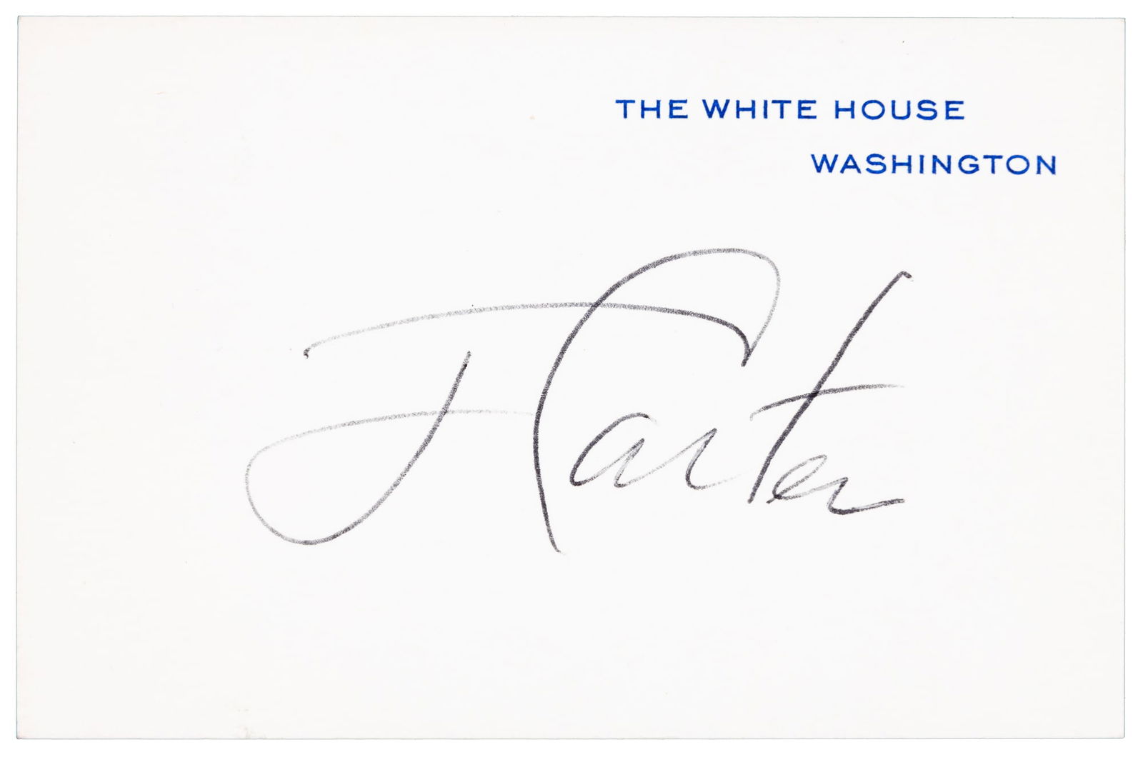 White House card signed by Jimmy Carter (1 of 1)