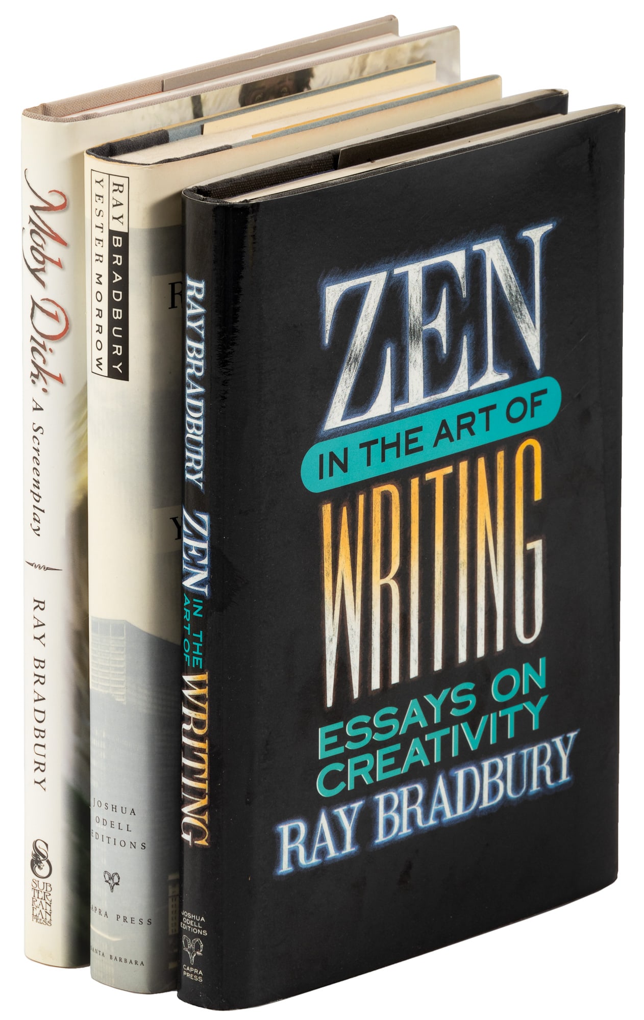 Three inscribed by Ray Bradbury: Heading: Author: Bradbury, Ray Title: Zen in the Art of Writing [with] Yestermorrow [and] Moby Dick Place Published: Publisher: Date Published: 1981-2008 Description: 3 volumes. I