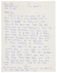 Letter from Charles Bukowski to Jon Webb 1966