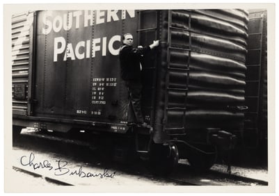 Signed Bukowski boxcar photo
