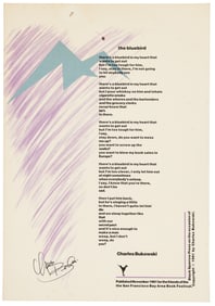 Bukowski Bluebird broadside signed