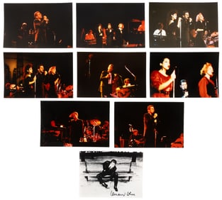 9 photos of  Leonard Cohen, 1 signed