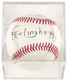 Baseball Canto by Ferlinghetti, with signed baseball 1/26