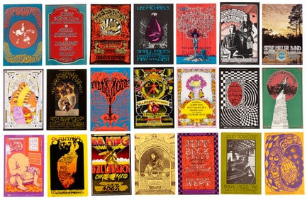 Large collection of Bill Graham concert postcards