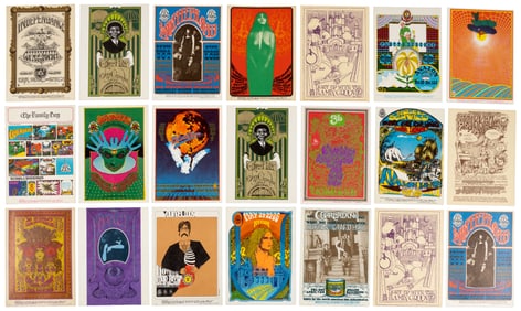 Large collection of Family Dog concert postcards