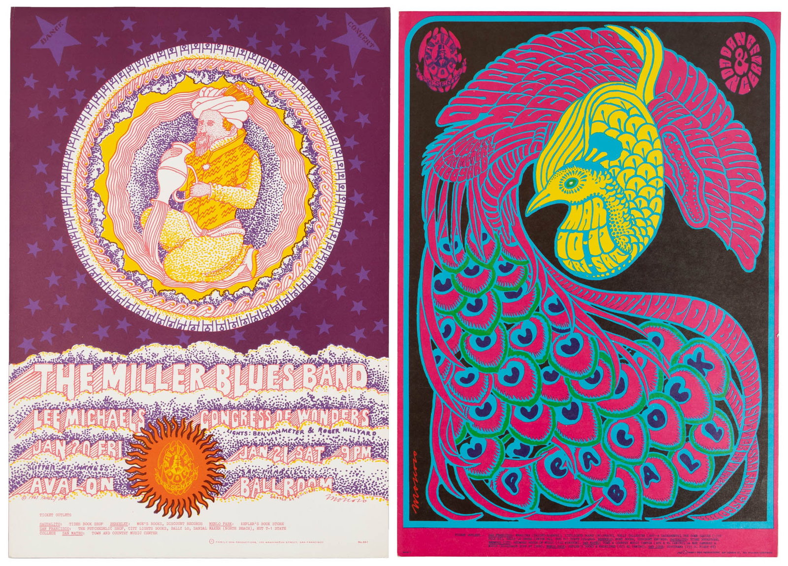 2 Victor Moscoso Avalon posters: Heading: (Posters - Rock) Author: Moscoso, Victor Title: Two Victor Moscoso Avalon Ballroom posters Place Published: San Francisco Publisher:Family Dog Date Published: 1967 Description: