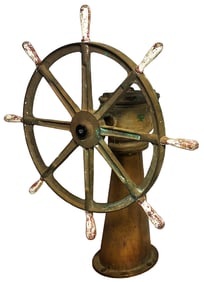 Western Flyer's original helm wheel