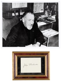 John Steinbeck autograph and portrait