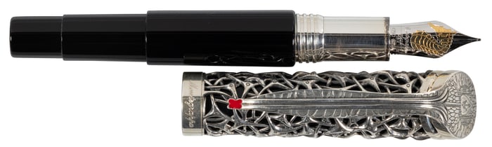 MONTEGRAPPA: Brain Sterling Silver Fountain Pen