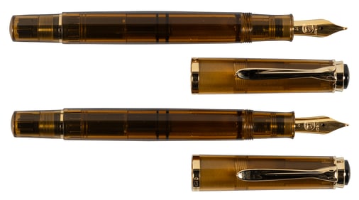 PELIKAN: Demonstrator M200 Cognac Fountain Pen Lot of 2