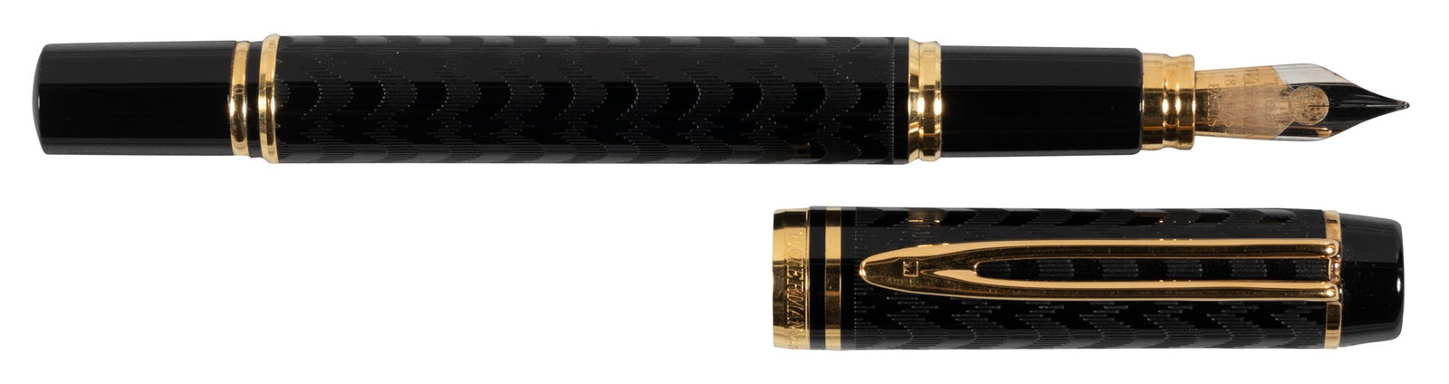 WATERMAN Man 100 Opera Fountain Pen: Heading: Author: Waterman Title: WATERMAN: Man 100 Opera Fountain Pen Place Published: France Publisher: Date Published: c.1995 Description: Black wave-patterned acrylic barrel and