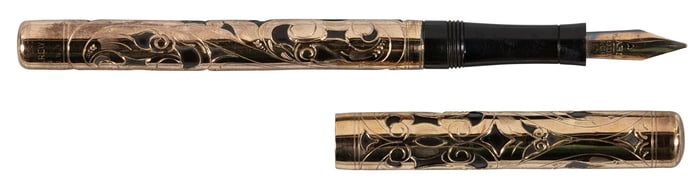 MABIE TODD / SWAN: Gold-Plated Overlay Eyedropper FP, c.1915