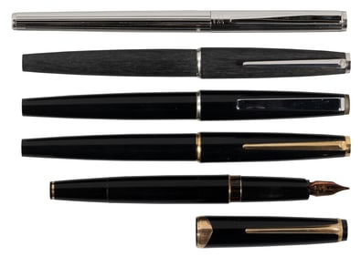 MONTBLANC: Lot of 5 Vintage Fountain Pens