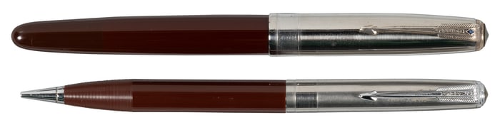 PARKER 51: Cordovan Brown FP & Pencil, Steel Caps