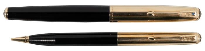 PARKER 51: FP/Pencil, 14K Solid Gold HEIRLOOM Caps, 1946