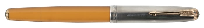 PARKER 51: Yellowstone & Sterling Silver FP, Canadian, 1946