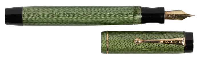 PARKER: Duofold Sr. Green Herringbone FP, UK, c.1941