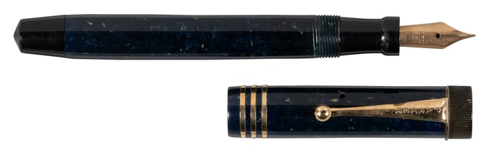 PARKER: Lady Duofold Lapis Blue Button-Filler, c.1928