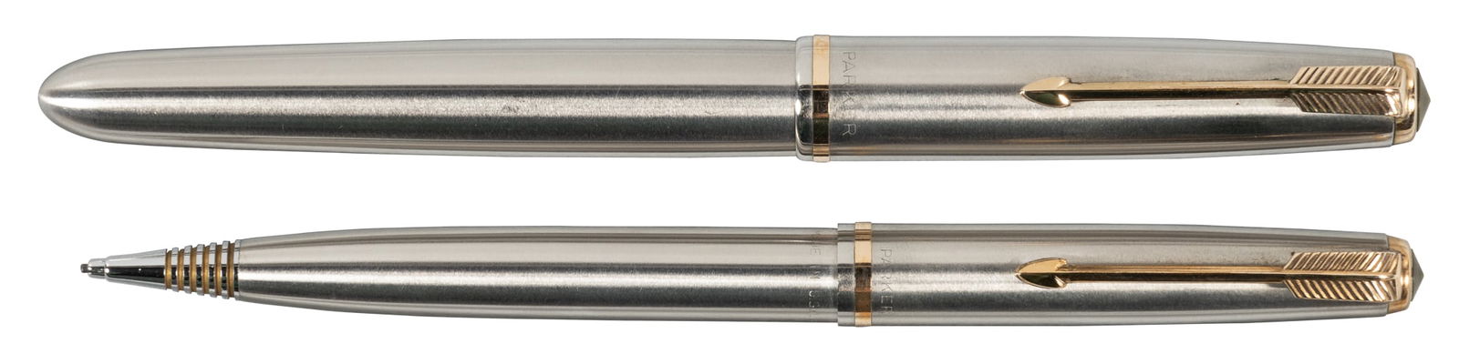 PARKER 51: Flighter Stainless Steel FP & Pencil Pair (1 of 1)