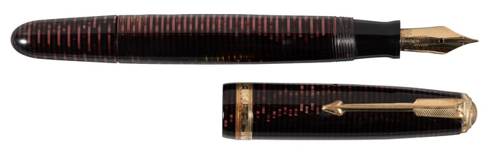 PARKER: Debutante Vacumatic Band FP, Red, 1945