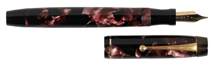 PARKER: Victory Burgundy & Black Celluloid FP, 1940s