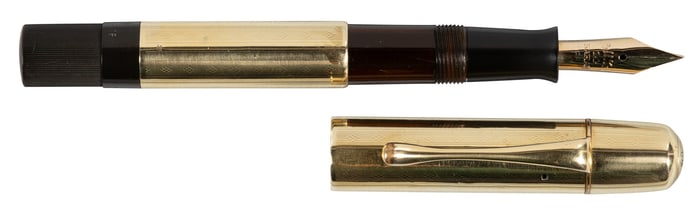 PELIKAN: #111 14K Solid 14K Yellow Gold Overlay FP, c.1935