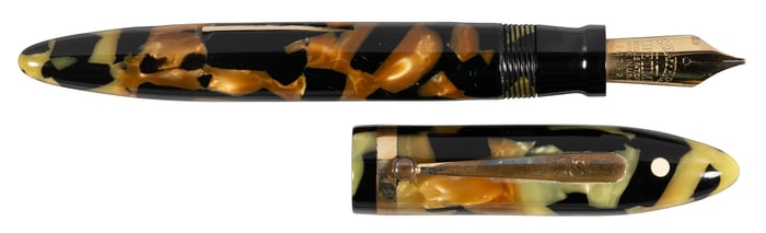 SHEAFFER: Balance FP, Brown & Black Celluloid, Lifetime, 1930s