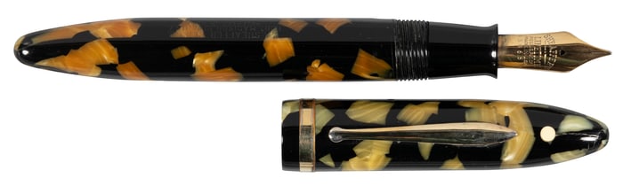 SHEAFFER: Balance FP, Brown & Cream Celluloid, Lifetime, 1930s