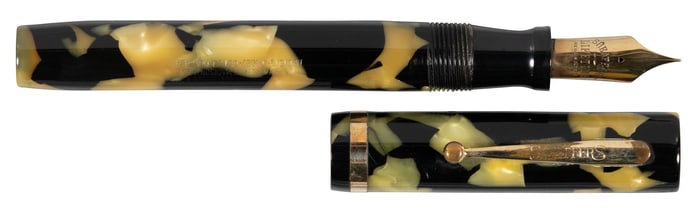 SHEAFFER: Balance FP, Tan & Black Celluloid, Lifetime, 1920s